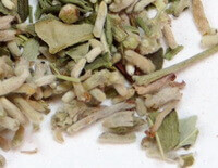 dried herb segments and pices of Yellow Genkwa Leaf and Flower