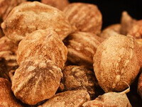 light yellow brownish seed kernels of Sharpleaf Galangal Seed are piled together