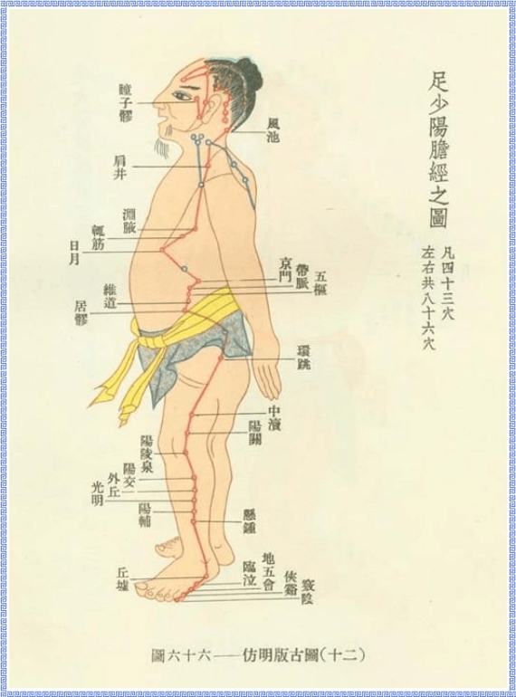 Diagram of Gallbladder Meridian of Foot Shaoyang